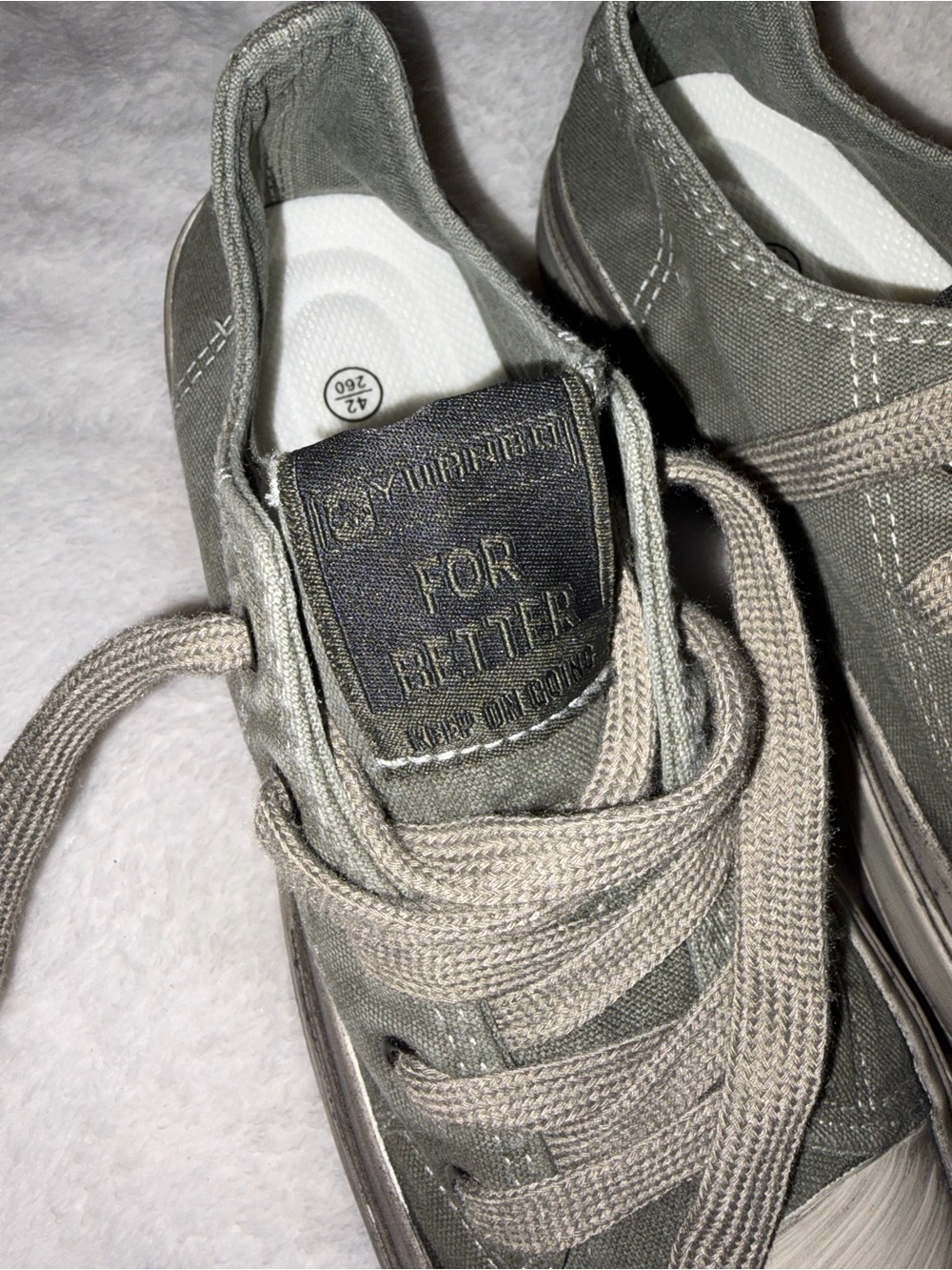 Yvan Ba Distressed Low-Top Canvas Sneakers - Sz 8.5 - Picture 6 of 13